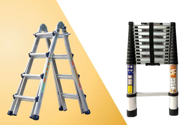 So s&aacute;nh cấu tạo thang r&uacute;t ống lồng nh&ocirc;m v&agrave; thang gấp chữ A